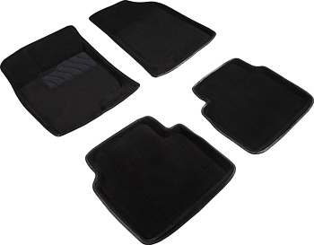 Коврики в салон для Hyundai Sonata V (NF) "3D" ворс, черный