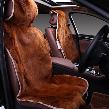 Накидки на весь салон "Волк" овчина, оранжевый