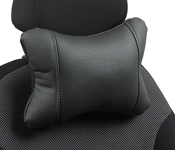 Подушка под шею "Автопилот" экокожа, темно-серый