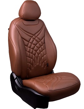 Чехлы на сиденья Renault Duster II (2020-2022) "Байрон ЖУК" экокожа, темно-коричневый