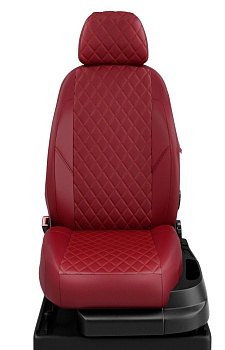 Чехлы в салон Renault Duster II (2020-2022) "Ромб" (без AirBag) автолидер, экокожа, бордовый