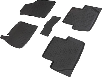 Коврики в салон для Ford EcoSport I (Рестайлинг) "Высокий борт" резина, черный