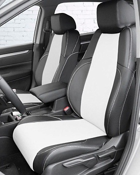 Авточехлы на Honda CR-V 5 "Почин" экокожа, черно-белый