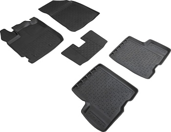 Коврики в салон для Renault Duster II "Высокий борт" резина, черный