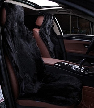 Накидки на весь салон "Волк" овчина, черный