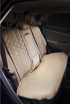 Накидка "Алькантара", задняя (3 предмета), экокожа с перфорацией, бежевая