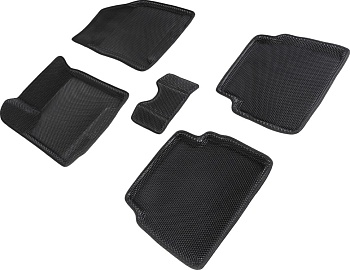Коврики в салон Eva "3D" для Chevrolet Aveo I "Соты" ЭВА, черный