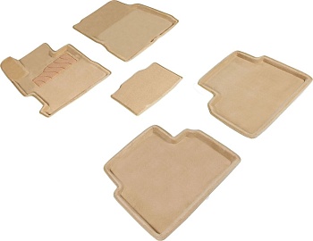 Коврики в салон для Honda Civic VIII (Седан) "3D" ворс, бежевый