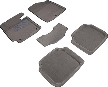 Коврики в салон для Hyundai Elantra V (MD) "3D" ворс, серый