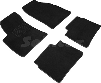 Коврики в салон для Hyundai Sonata V (NF) "Lux" ворс, черный