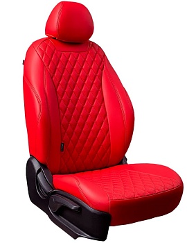 Чехлы на сиденья Renault Duster II (2020-2022) "Байрон Классик" экокожа, красный
