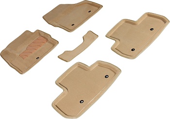 Коврики в салон для Land Rover Freelander II "3D" ворс, бежевый