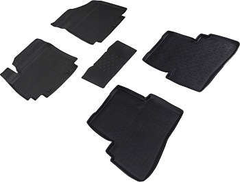 Коврики в салон для Hyundai Creta I "Высокий борт" резина, черный