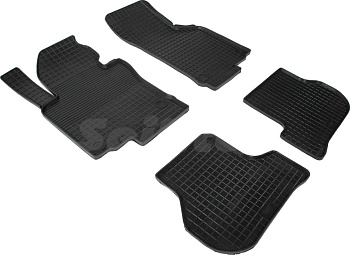 Коврики в салон для Skoda Octavia II (A5) (Рестайлинг) "Сетка" резина, черный