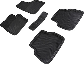 Коврики в салон Eva "3D" для Volkswagen Tiguan I (Рестайлинг) "Соты" ЭВА, черный