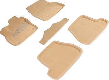 Коврики в салон для Ford Focus III (МКПП) "3D" ворс, бежевый