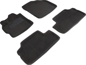 Коврики в салон для Toyota Corolla X (E140, E150) "3D" ворс, черный