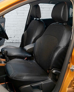 Авточехлы на LADA XRAY Cross "Почин" экокожа, черный