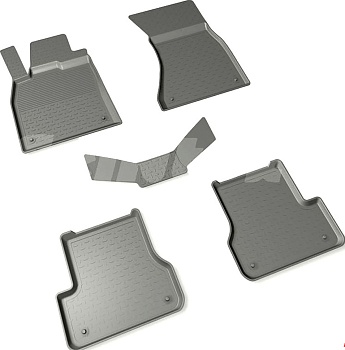 Коврики в салон для Audi A6 IV (C7) "Высокий борт" резина, черный