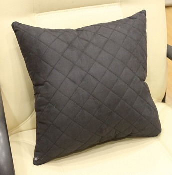 Подушка в салон "Автопилот" ромб, алькантара, черный/темно-серый