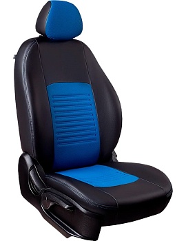 Чехлы на сиденья Renault Duster II (2020-2022) "Турин Классик" экокожа, черно-синий