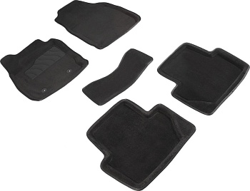 Коврики в салон для Ford EcoSport I "3D" ворс, черный 86302