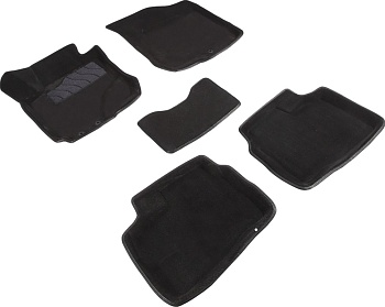 Коврики в салон для Hyundai Elantra IV (HD) "3D" ворс, черный