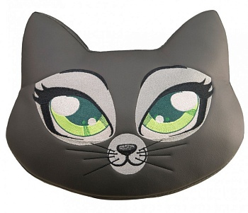 Подушка в салон "Кошечка" экокожа, серый