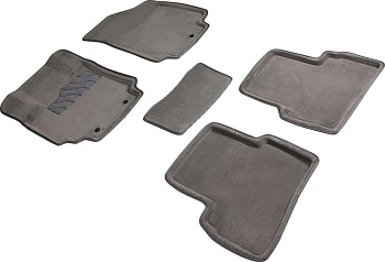 Коврики в салон для Hyundai Creta I "3D" ворс, серый