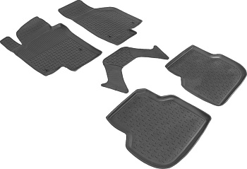 Коврики в салон для Volkswagen Jetta VI "Высокий борт" резина, черный