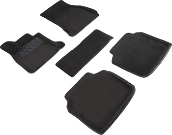 Коврики в салон для BMW 7 серии VI (G11/G12) "3D" ворс, черный