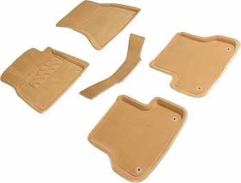 Коврики в салон для Audi A6 IV (C7) "3D" ворс, бежевый