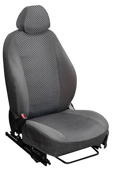 Авточехлы на Citroen Berlingo / Peugeot Partner "Лима" жаккард/экокожа, серые самолеты
