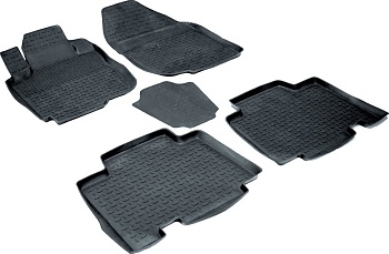 Коврики в салон для Toyota RAV4 III (XA30) (L) "Высокий борт" резина, черный