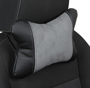 Подушка под шею "Автопилот" алькантара, черно-серый