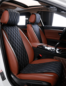 Накидки на сиденья автопилот "GT PLus" (комплект) алькантара, черный