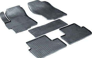 Коврики в салон для Mitsubishi Lancer X "Сетка" резина, черный