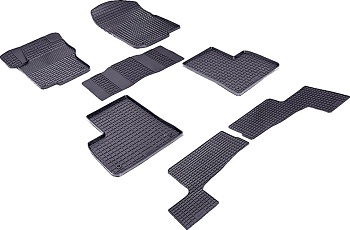 Коврики в салон для Mercedes-Benz GL-Класс II (X166) "Сетка" резина, черный