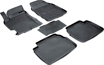 Коврики в салон для Mazda 6 II (GH) "Высокий борт" резина, черный