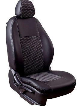 Чехлы на сиденья Renault Duster II (2020-2022) "Турин Классик" экокожа/жаккард, черный/люкс-94