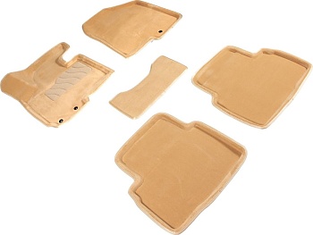 Коврики в салон для Hyundai ix35 I "3D" ворс, бежевый