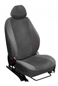 Авточехлы на Renault Kaptur I "Лима" жаккард/экокожа, зигзаг серый