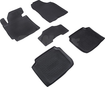 Коврики в салон для Hyundai Elantra V (MD) "Высокий борт" резина, черный