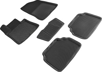 Коврики в салон Eva "3D" для Hyundai Sonata VIII (DN8) "Соты" ЭВА, черный