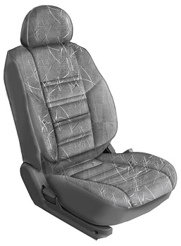 Авточехлы на ВАЗ 2105 "Трио" флок/экокожа, серый