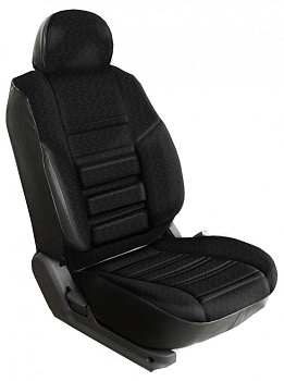 Авточехлы на Daewoo Nexia I "Трио" жаккард/экокожа, черный ромб