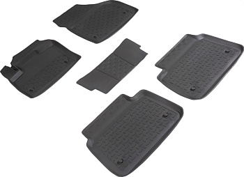 Коврики в салон для Land Rover Discovery Sport I (Рестайлинг) (R1) "Высокий борт" резина, черный