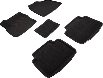 Коврики в салон для Hyundai Matrix I "3D" ворс, черный