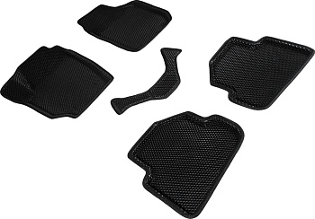 Коврики в салон Eva "3D" для Skoda Fabia II / III "Ромб" ЭВА, черный