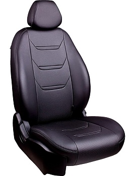 Чехлы на сиденья Hyundai Solaris II "Турин 2" экокожа, черный